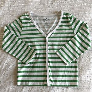 June & January Kelly Green Striped Cardigan 4T NWOT